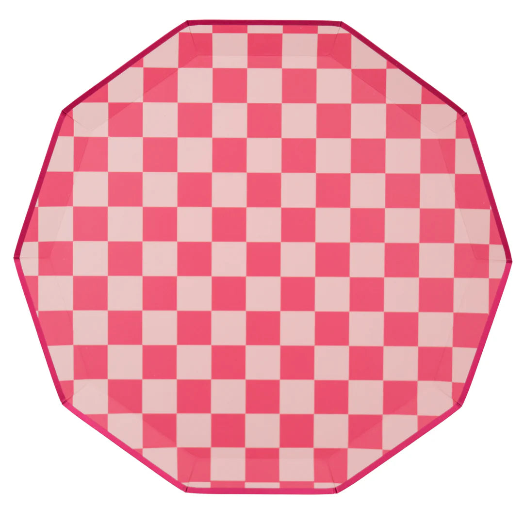 Haute Pink Checker Large Plates