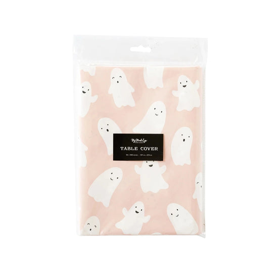 Pink Scatter Ghosts Paper Table Cloth