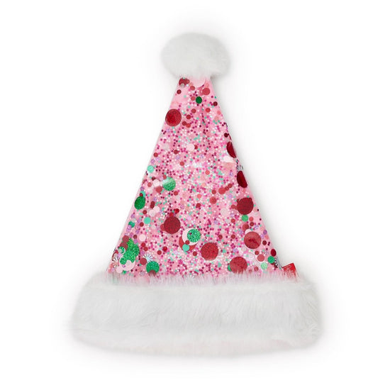 Pink Confetti Santa Hat