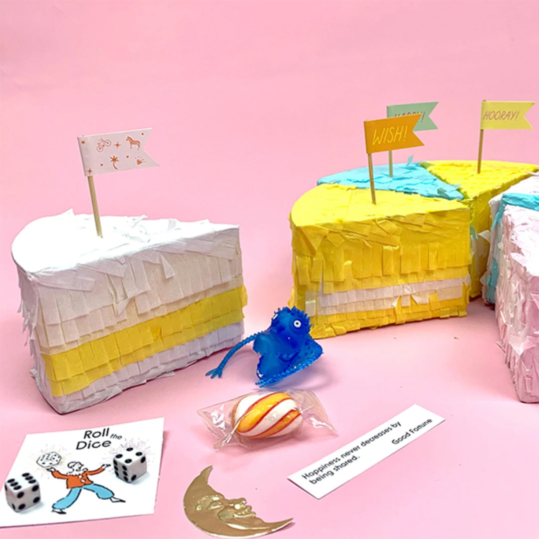 Pastel Pinata Cake Slice
