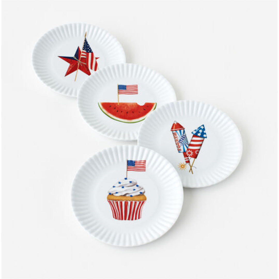 Load image into Gallery viewer, Patriotic Melamine Small Plate
