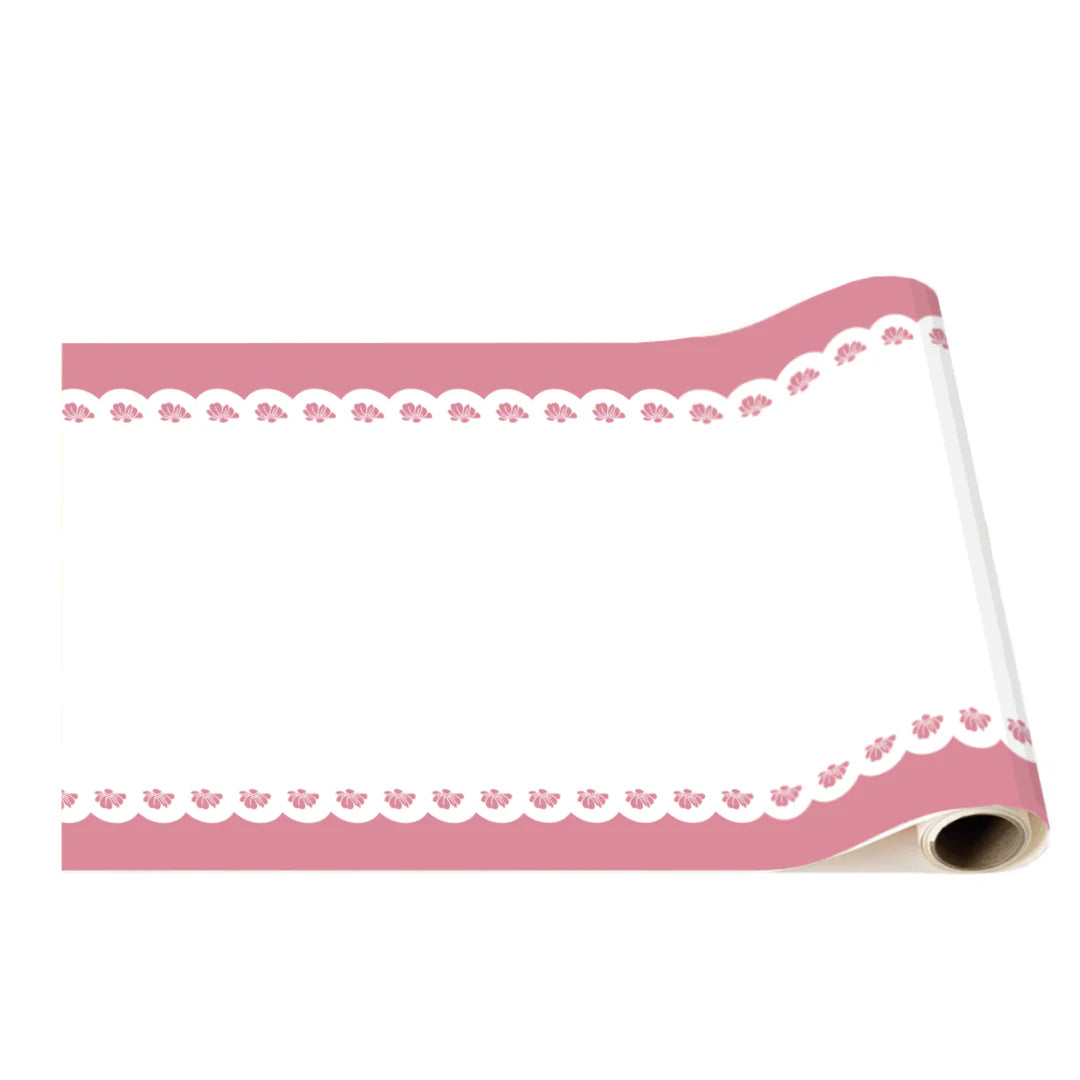 Petal Pink Lacy Floral Table Runner