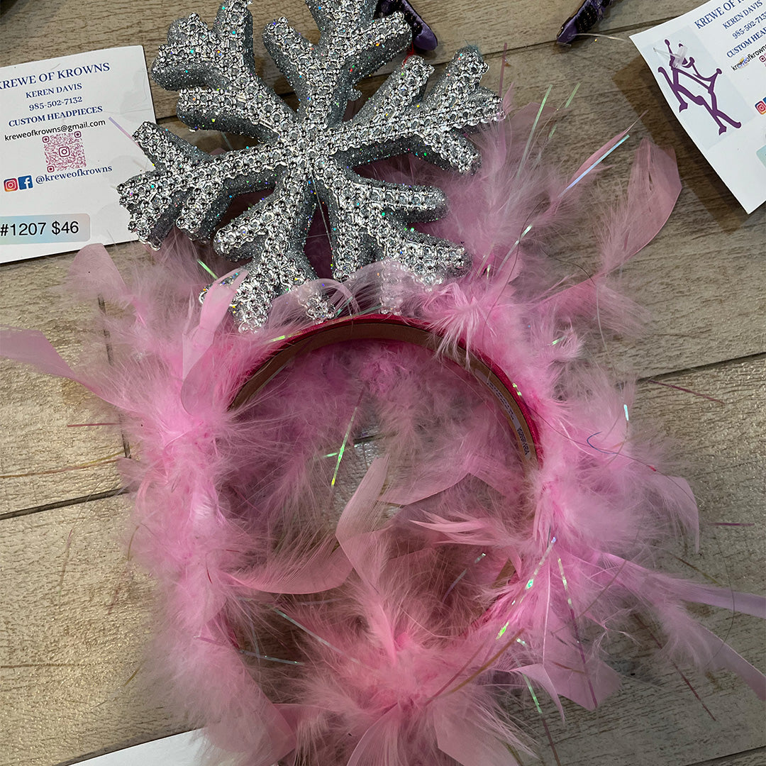 Pink Snowflake Custom Headband