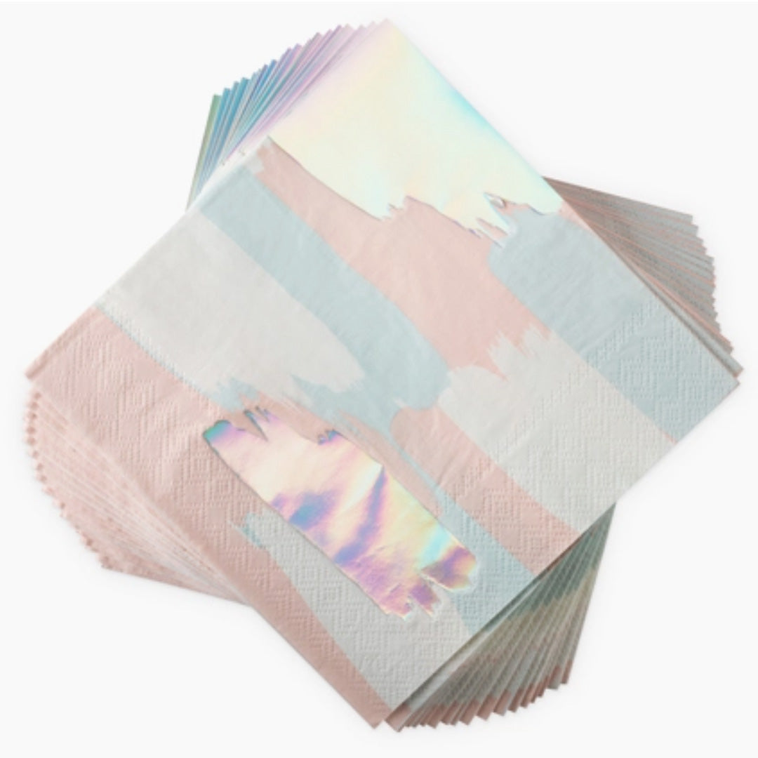 Pink & Blue Iridescent Napkins