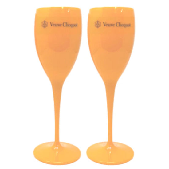 Plastic Champagne Flute Orange Veuve