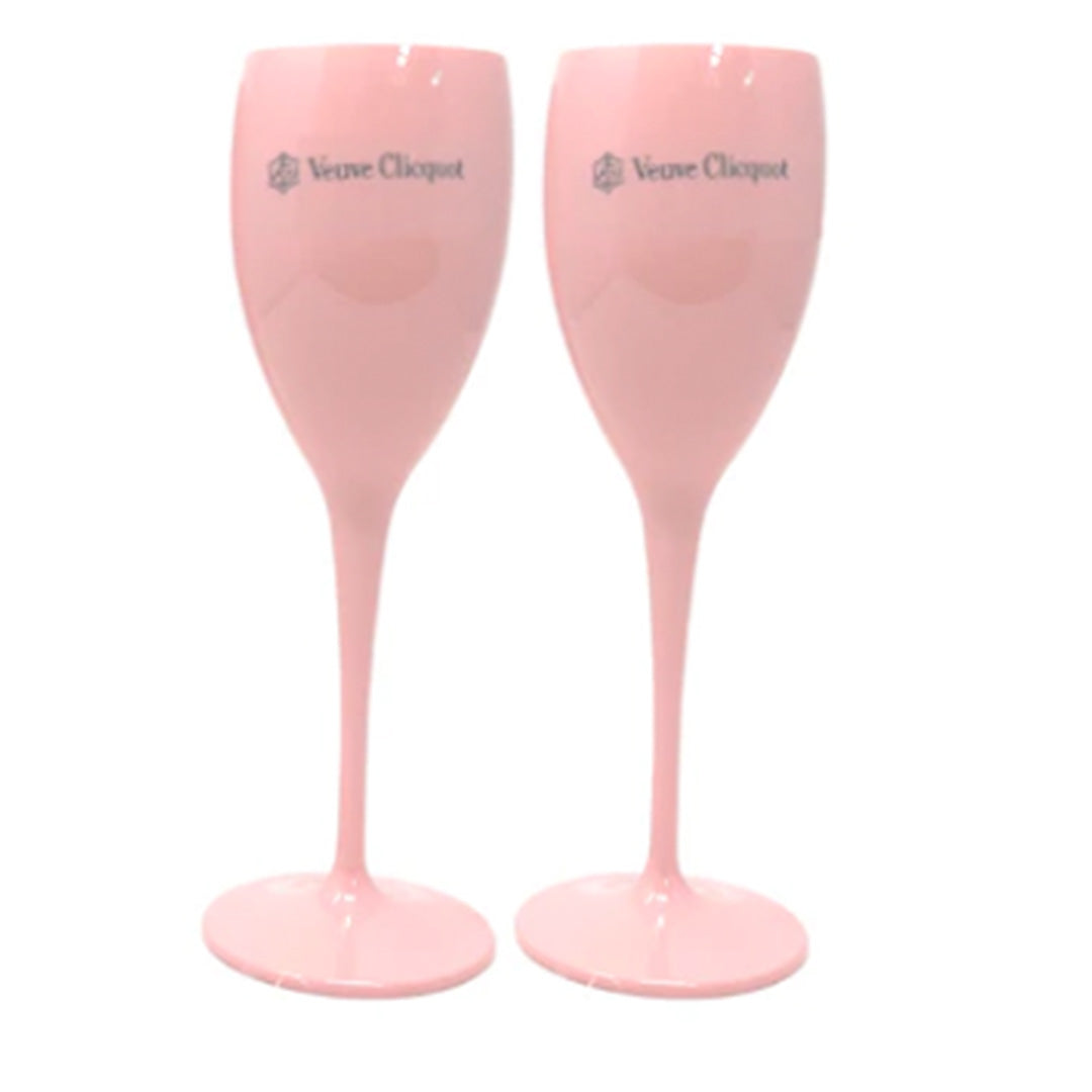 Plastic Champagne Flute Pink Veuve