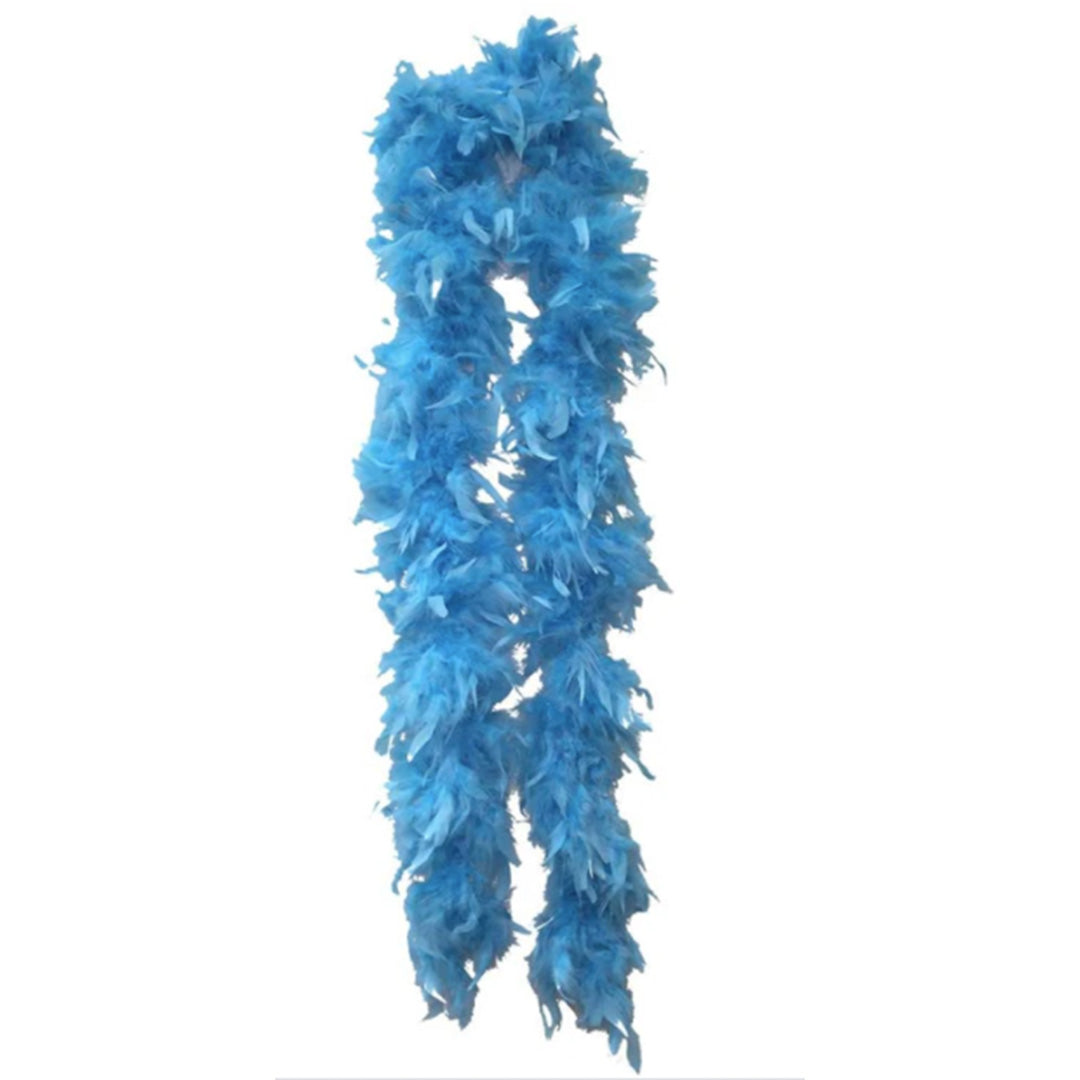 Plush Feather Boa - Blue/Silver