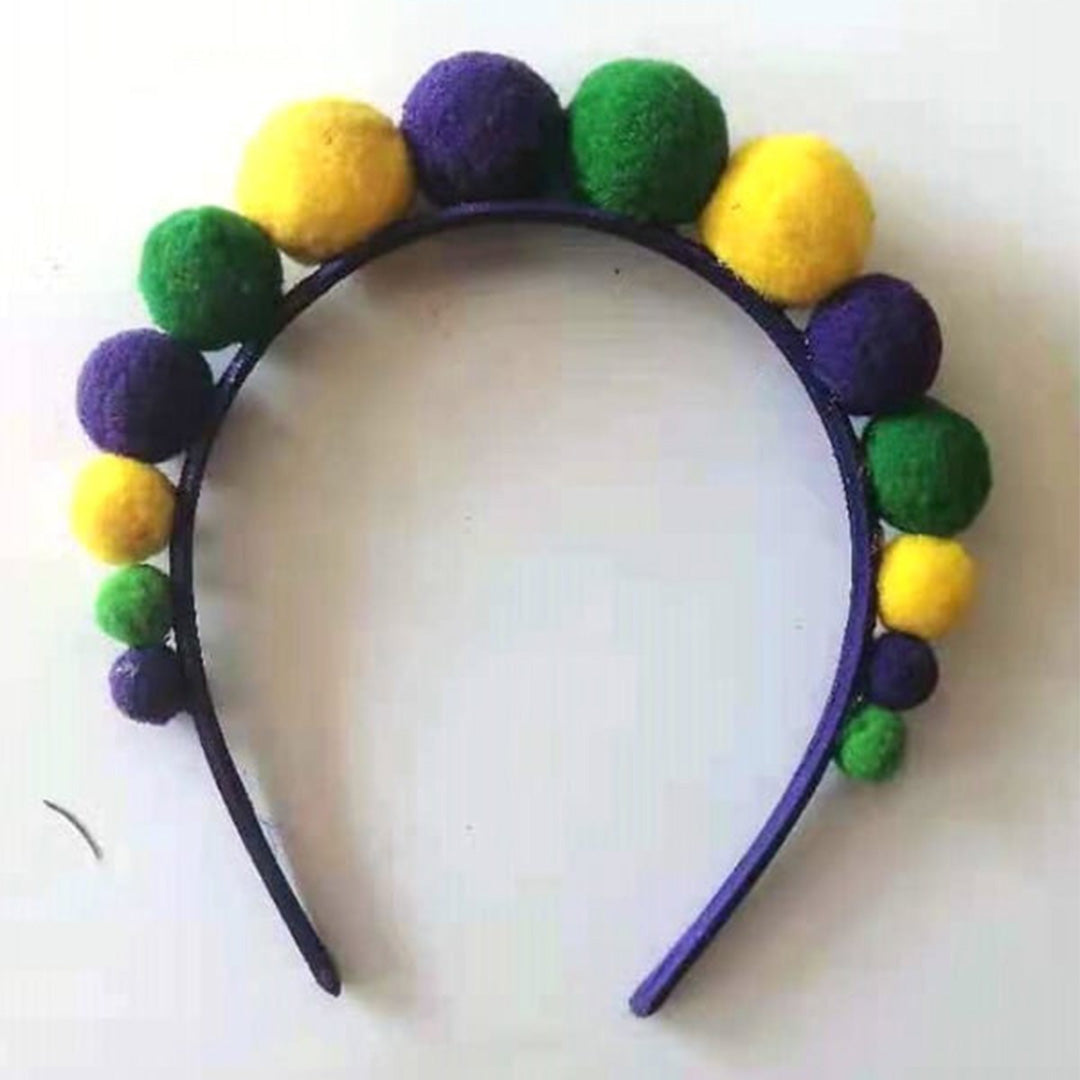 Pom Pom Mardi Gras Headband