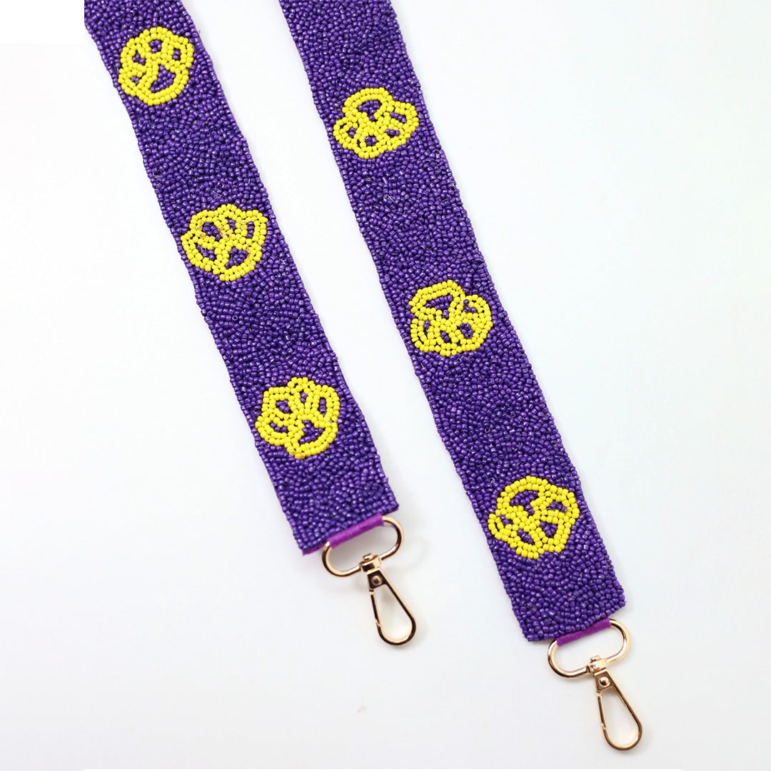 Purple and Yellow Paw Print Bag Strap – Sparkle and Swag Party