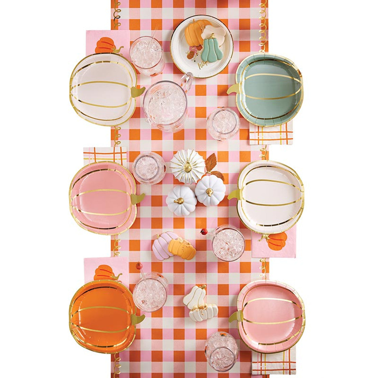 Pink and Orange Plaid Table Runner