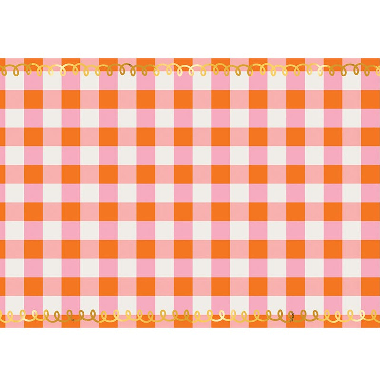 Pink and Orange Plaid Table Runner