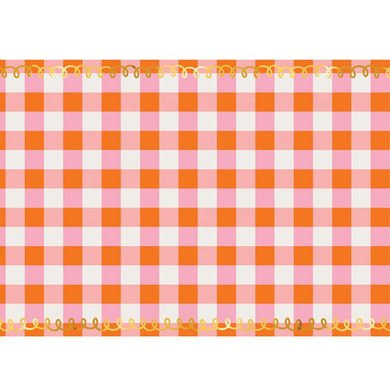 Pink and Orange Plaid Table Runner