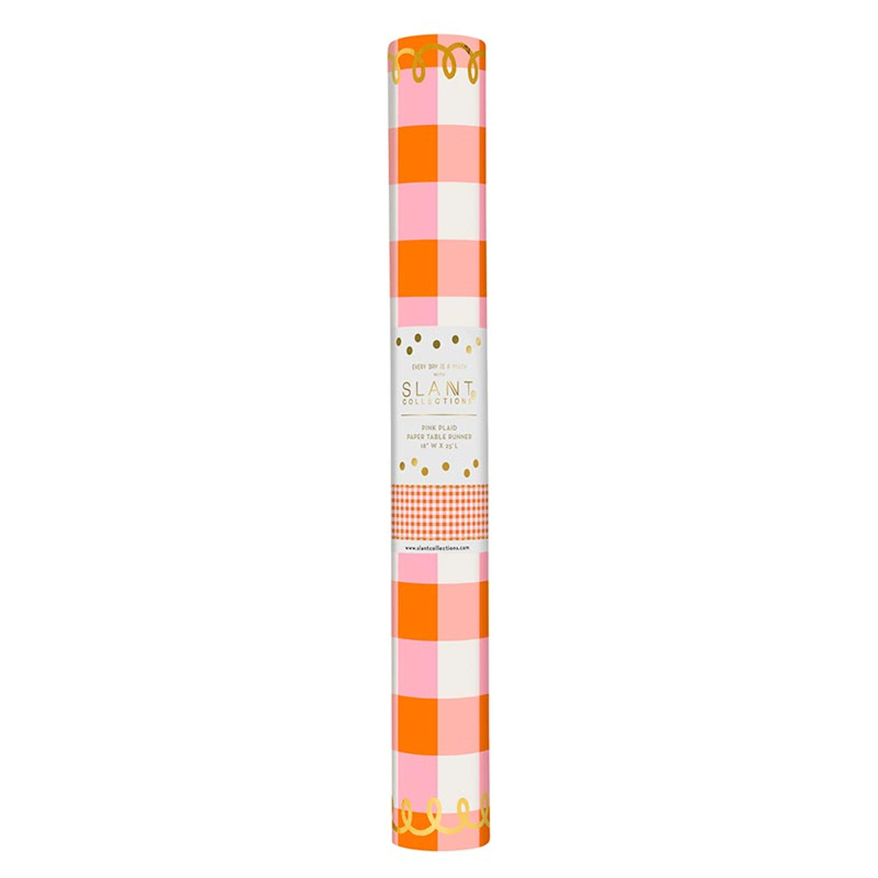 Pink and Orange Plaid Table Runner