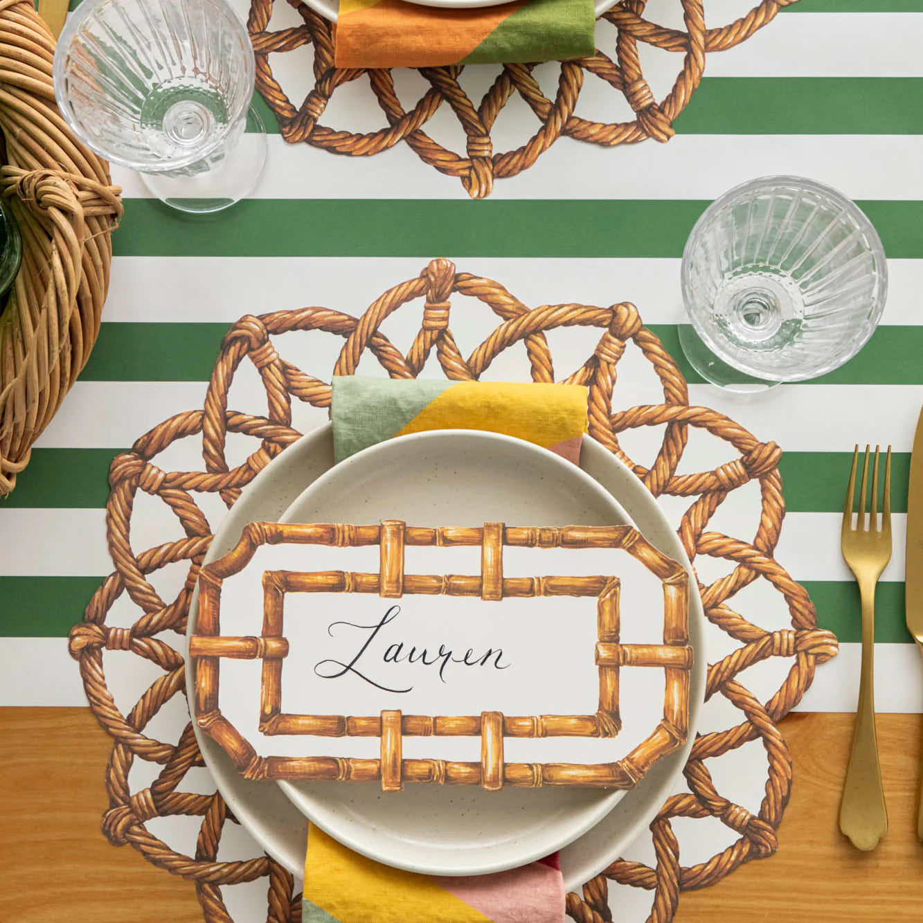 Die Cut Rattan Weave Placemat