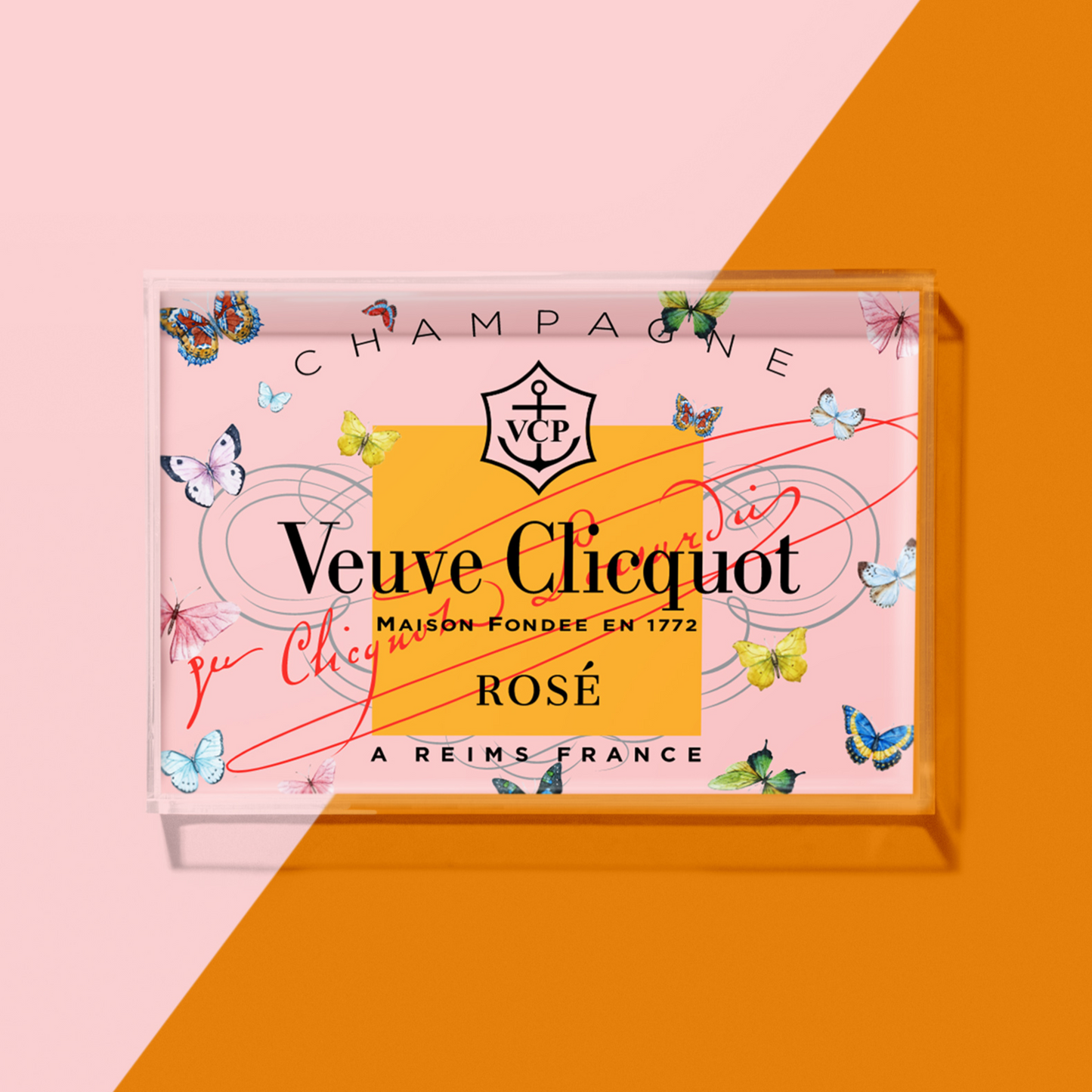 Veuve Small Rose Butterfly Tray