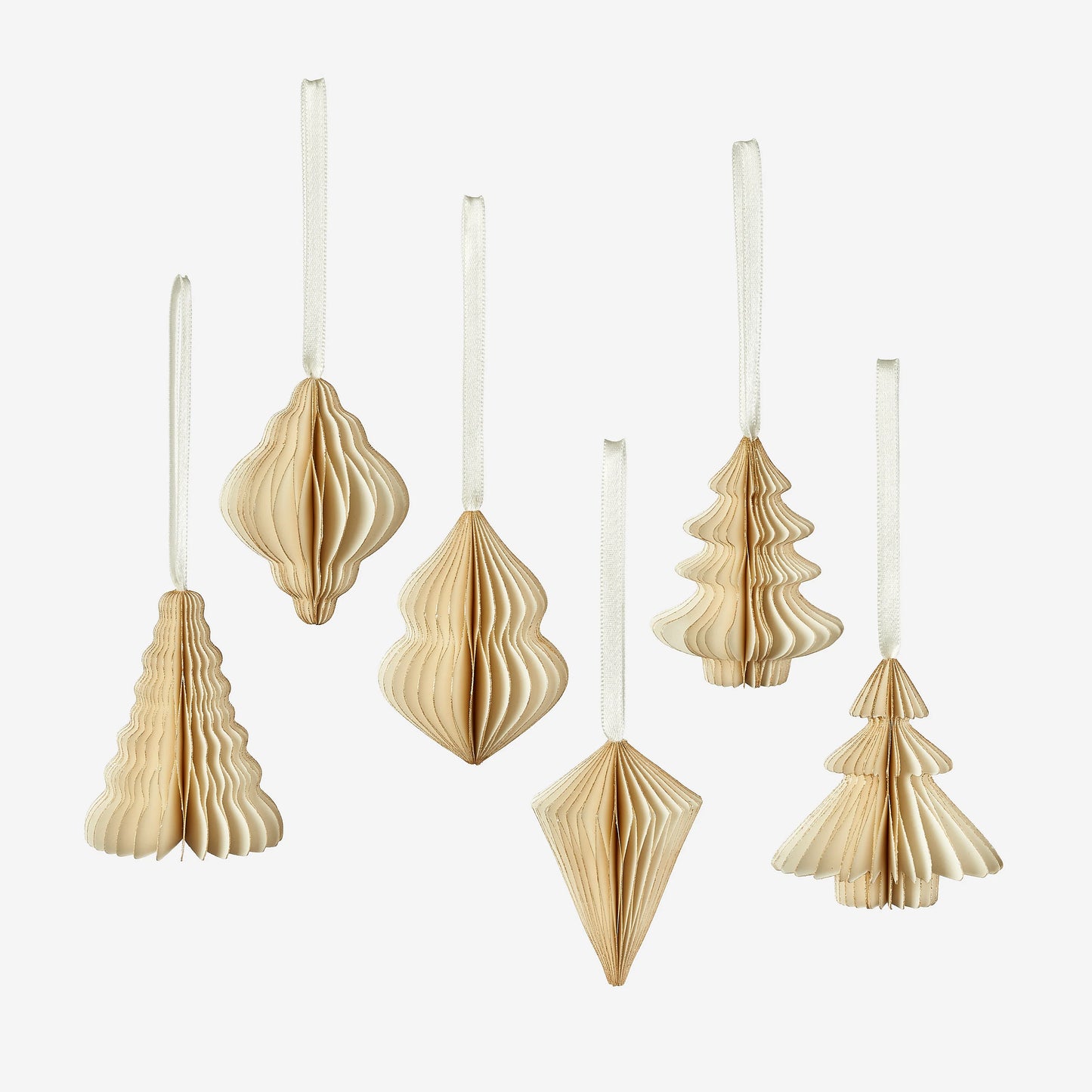 White Accordion Paper Ornament Set