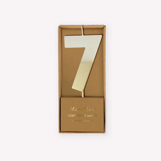 Gold Dipped Number Candle