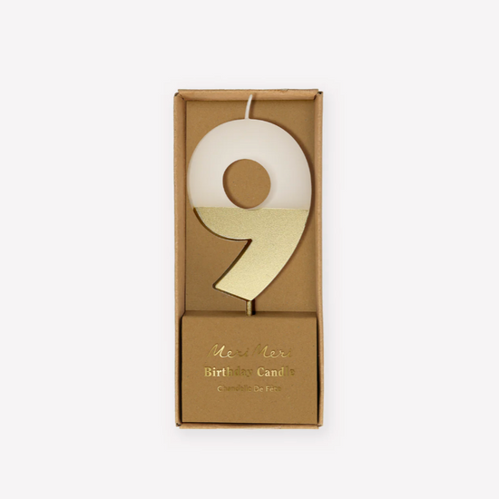 Gold Dipped Number Candle