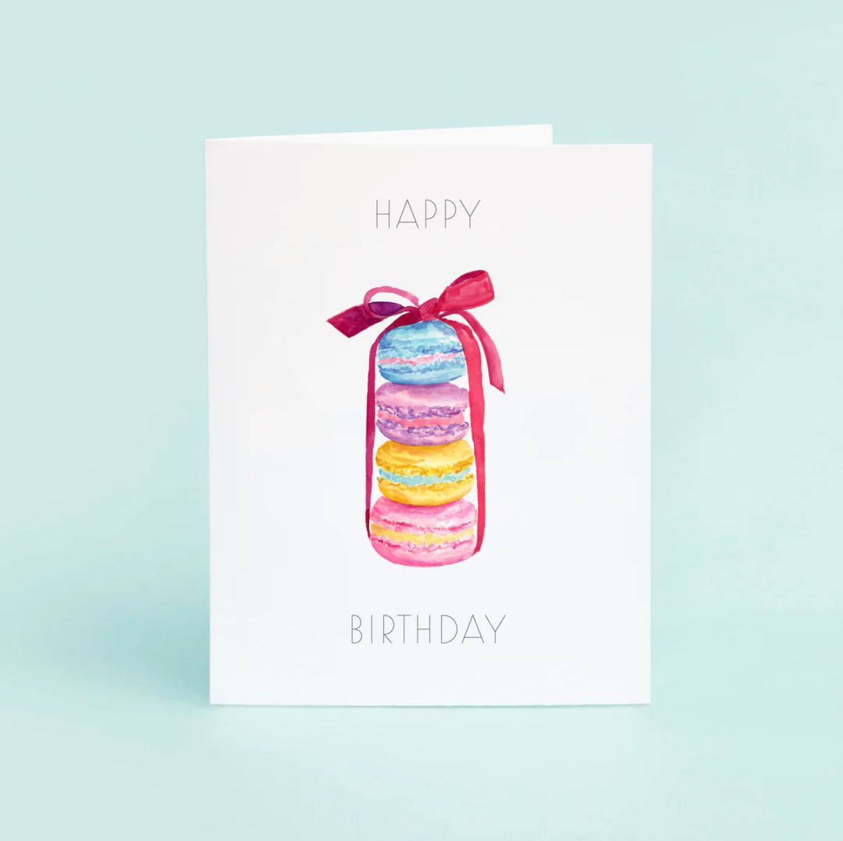 Load image into Gallery viewer, Macarons With Ribbon &amp;quot;Happy Birthday&amp;quot; Card

