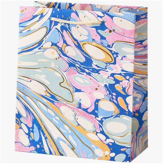Load image into Gallery viewer, Large Pink/Blue Marble Gift Bag

