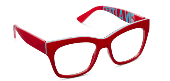 C'est La Vie Peepers Reading Glasses -- Red