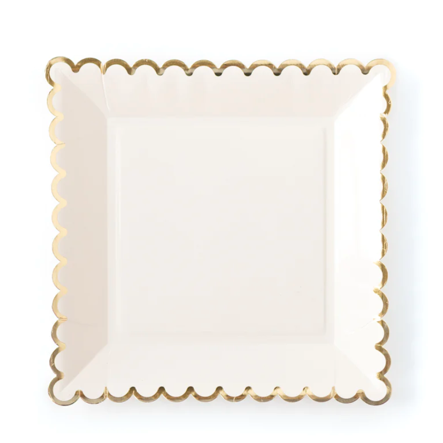 Basic Scalloped Cream Dinner Plates