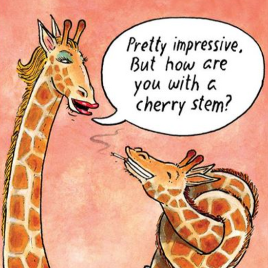 Load image into Gallery viewer, ERIC ANN - Cherry Stem Giraffe Everyday Funny Card
