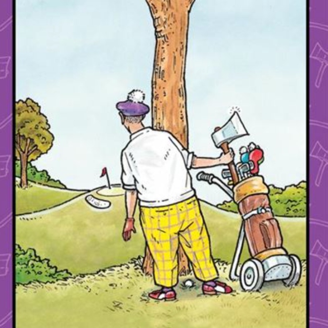ERIC BD - Golfer With Axe Birthday Card