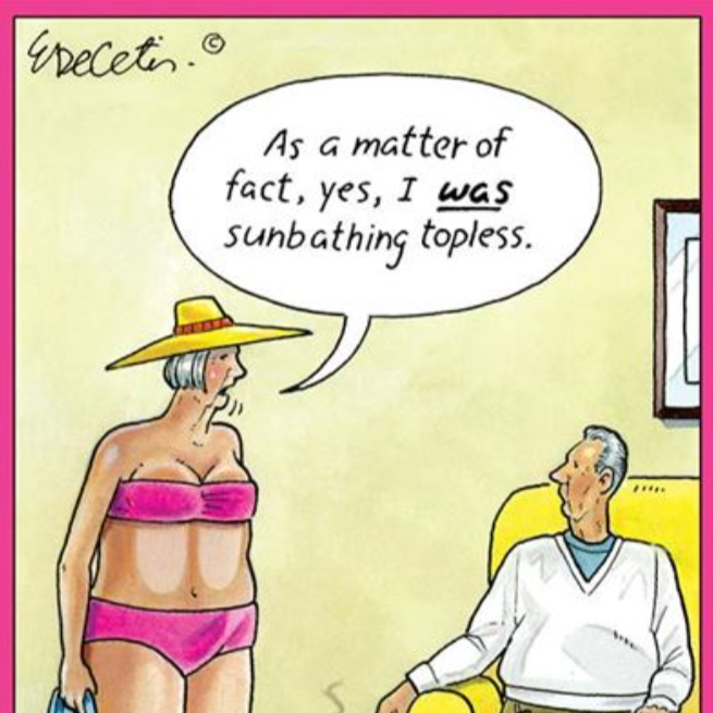 ERIC BD - Sunbathing Topless Birthday Card