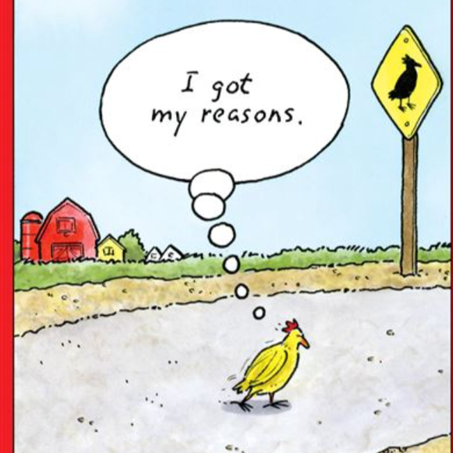 ERIC BD - Chicken Cross Road Everyday Funny Card
