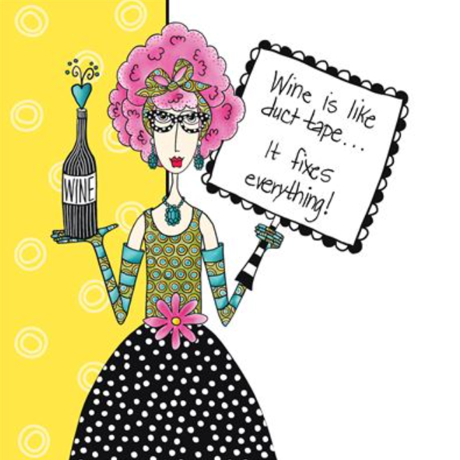 Dolly BD - Duct Tape Wine Birthday Card