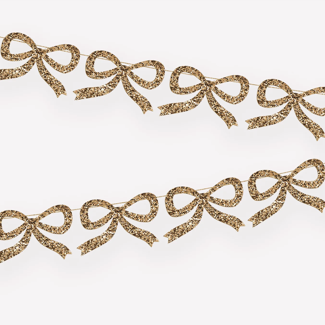 Load image into Gallery viewer, Gold Glitter Bow Garland
