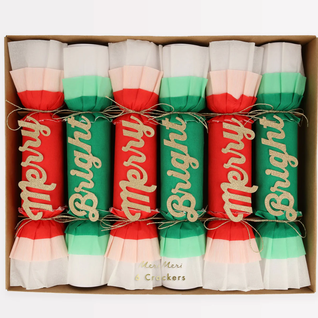 Load image into Gallery viewer, Merry &amp;amp; Bright Christmas Crepe Crackers
