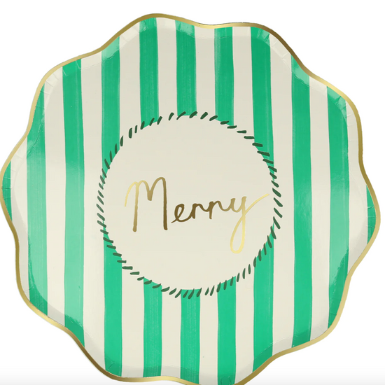 Load image into Gallery viewer, Striped Christmas Dinner Plates
