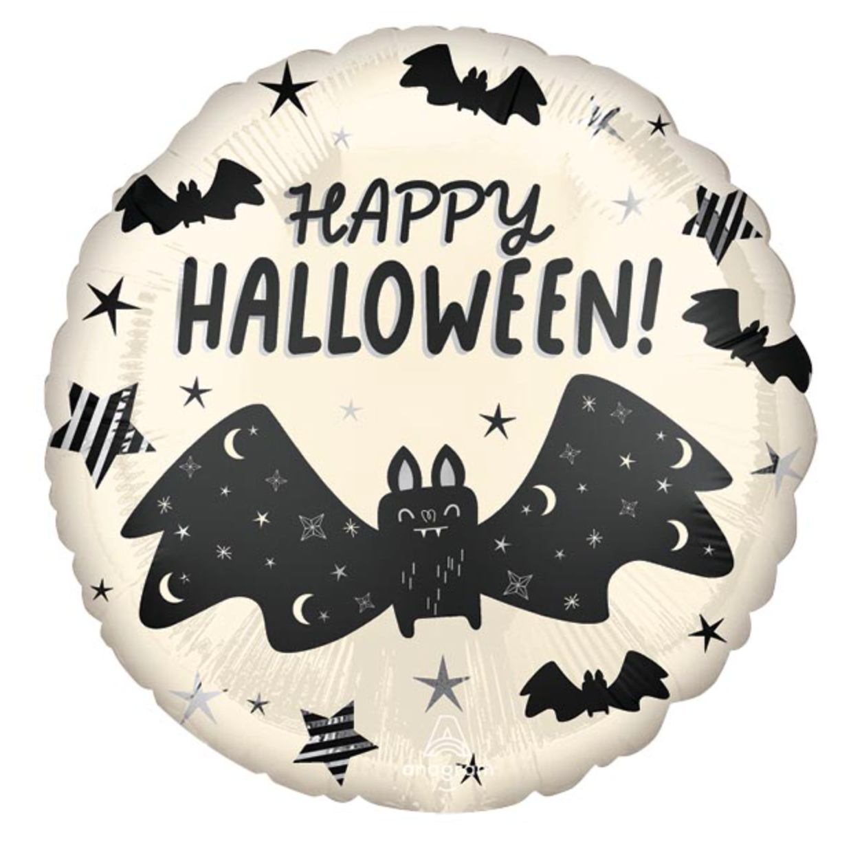 17" Bat Attack Happy Halloween Mylar Two-Sided Balloon