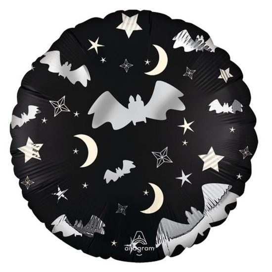 Load image into Gallery viewer, 17&amp;quot; Bat Attack Happy Halloween Mylar Two-Sided Balloon
