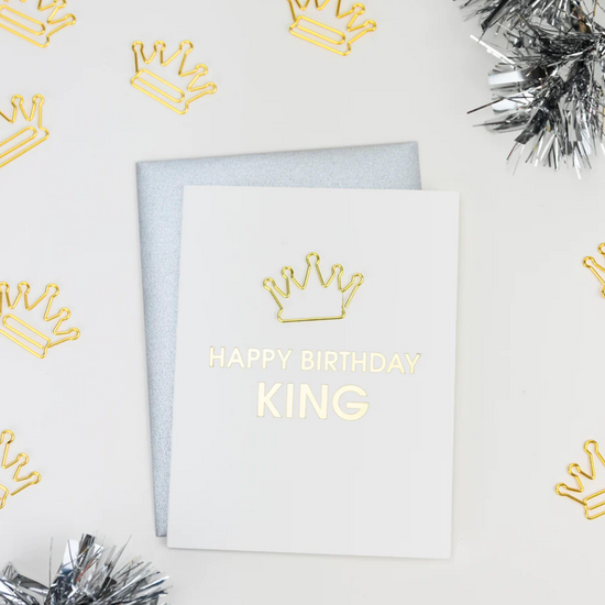 Load image into Gallery viewer, Happy Birthday King - Crown Paperclip Card
