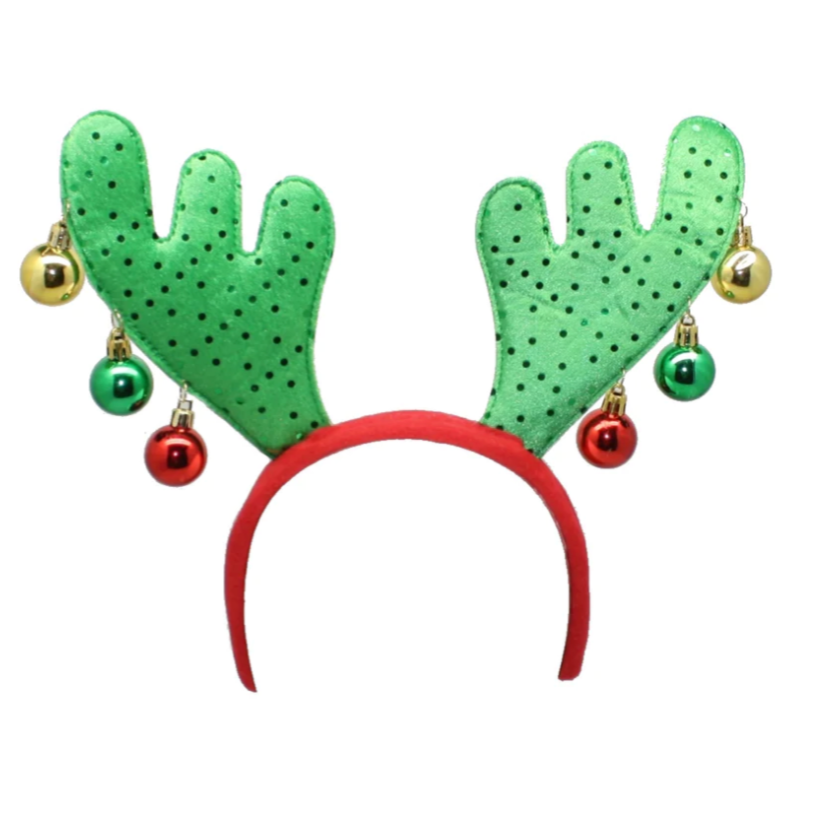 Reindeer Antler Headband with Ornaments
