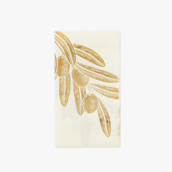 Gold Foiled Olive Paper Dinner Napkin