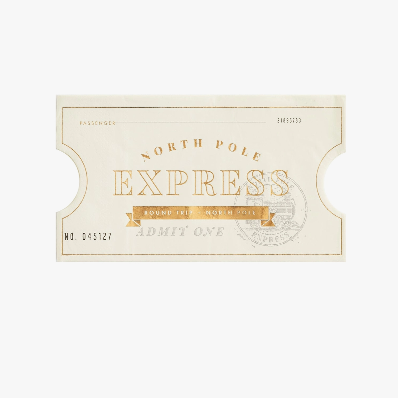Load image into Gallery viewer, North Pole Express Ticket Shaped Guest Napkin
