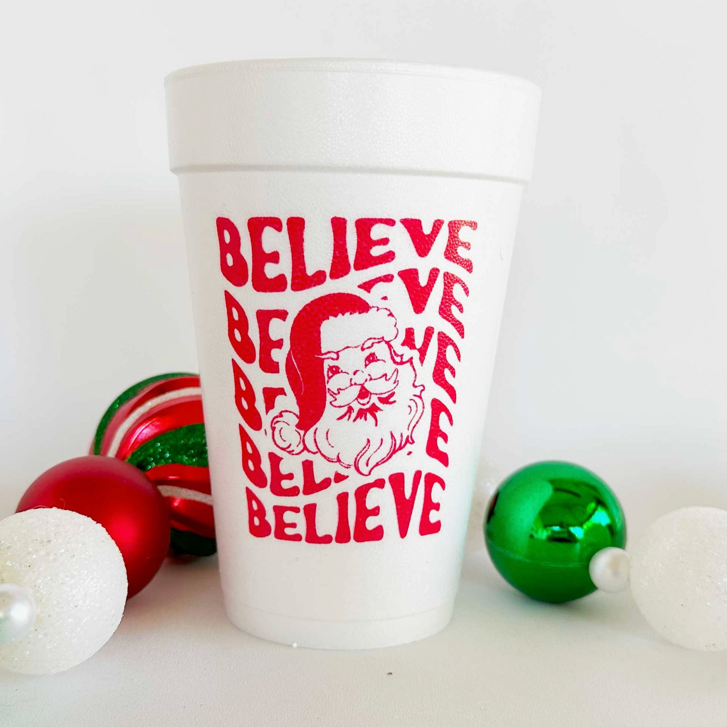 Believe Christmas Foam Cups