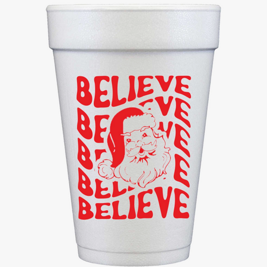 Believe Christmas Foam Cups