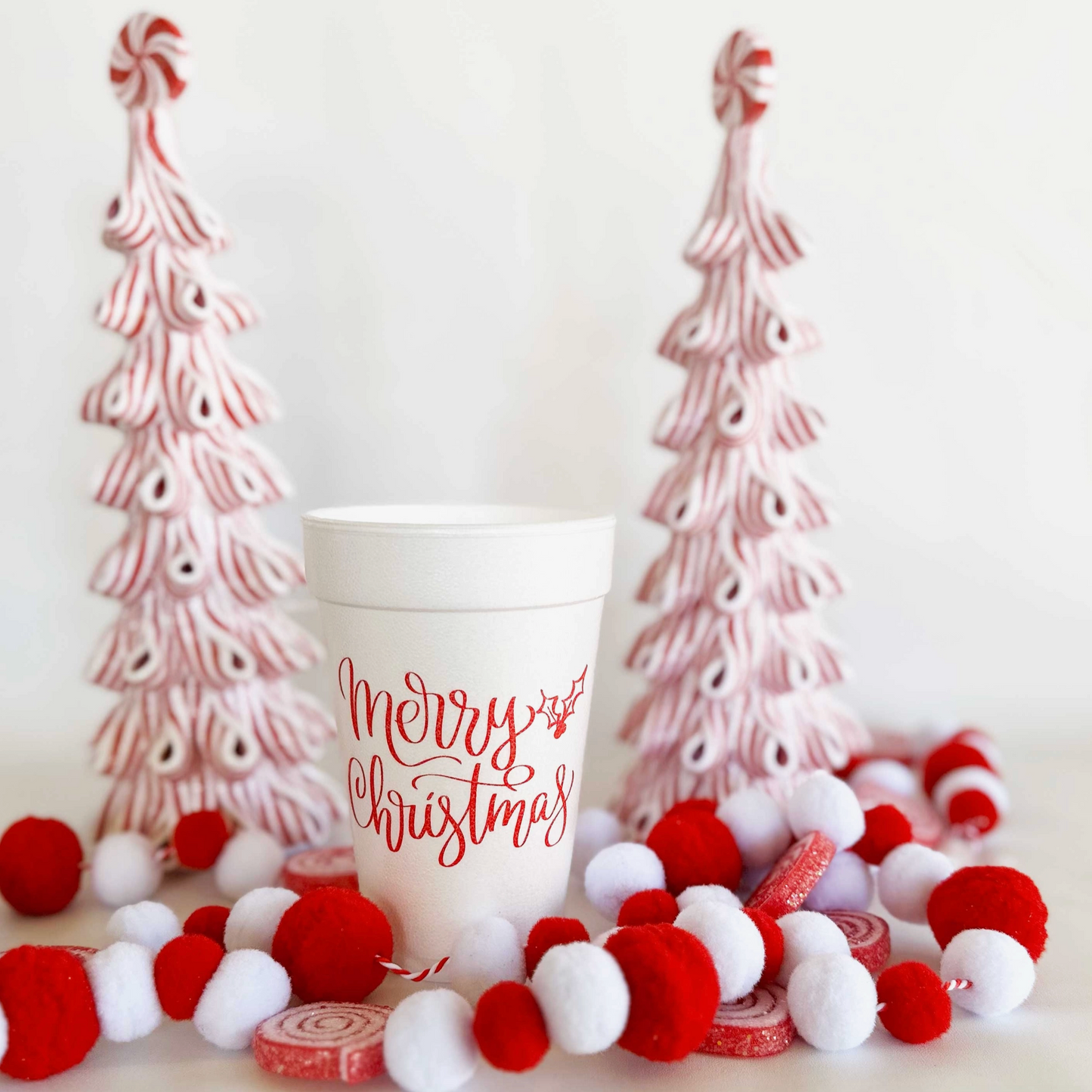 Load image into Gallery viewer, Merry Christmas Handletter Styrofoam Cup

