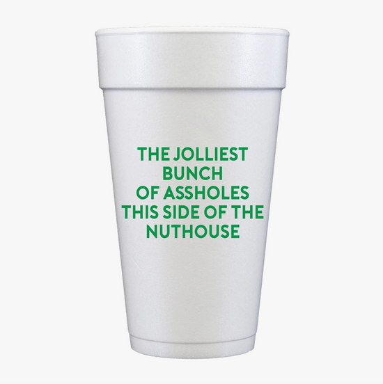 Load image into Gallery viewer, Jolliest Bunch of Assholes Christmas Foam Cups
