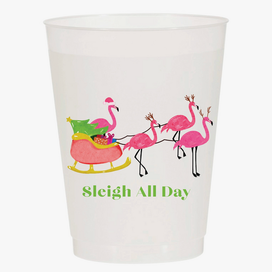 Sleigh All Day Christmas Frosted Cups