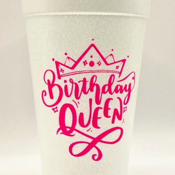 Birthday Queen Foam Cups