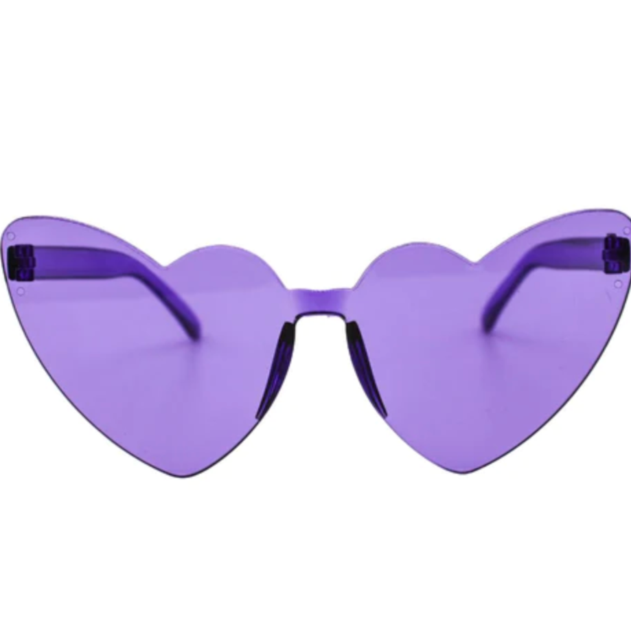 Purple Acrylic Heart Cat-Eye Sunglasses