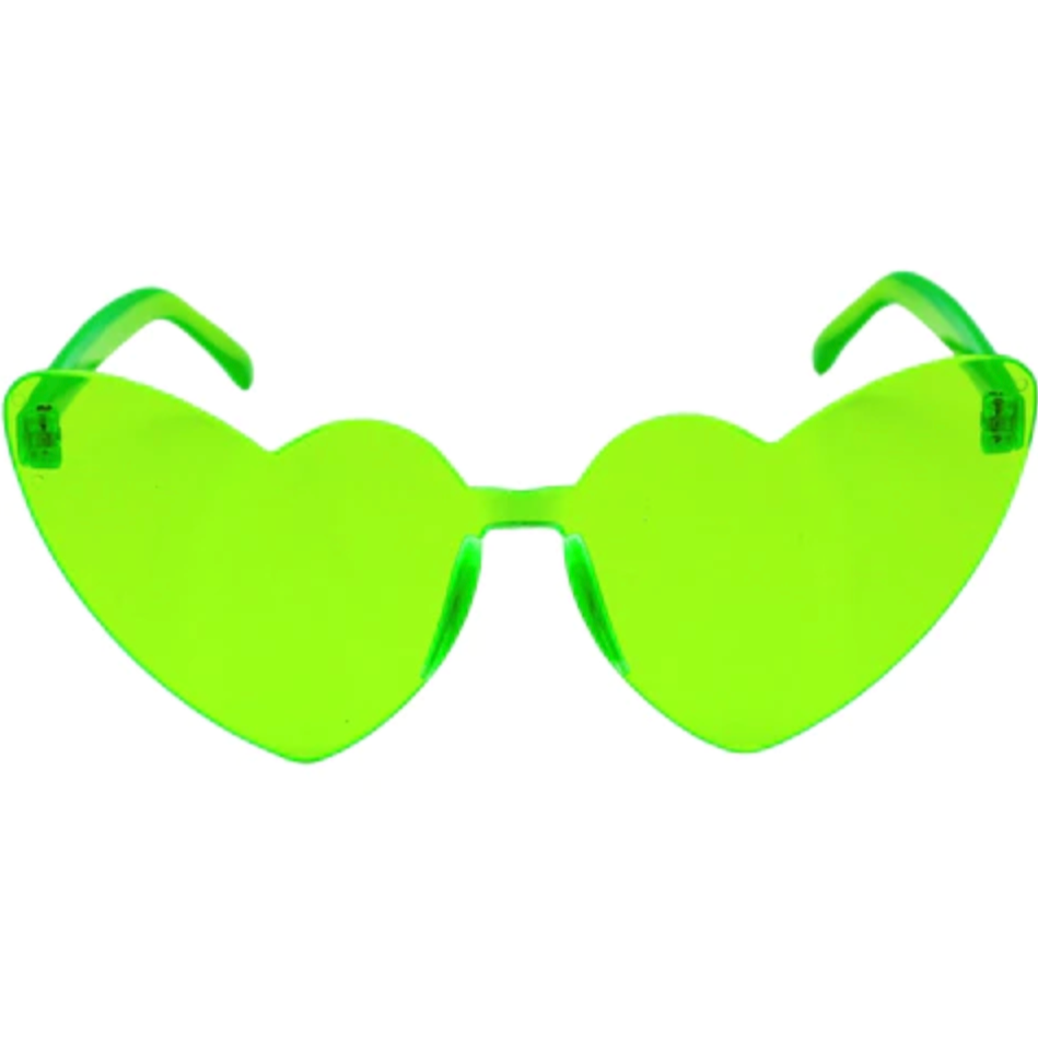 Neon Green Acrylic Heart Cat-Eye Sunglasses