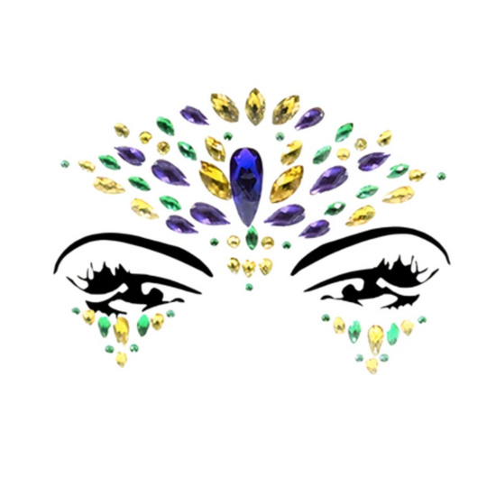 Load image into Gallery viewer, Mardi Gras Face Jewels Mask
