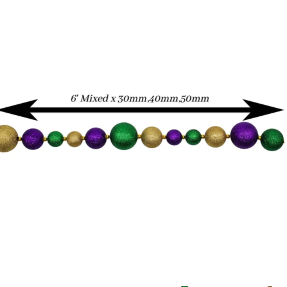 Load image into Gallery viewer, Mixed Mardi Gras Glitter Ball Garland 6&amp;#39;
